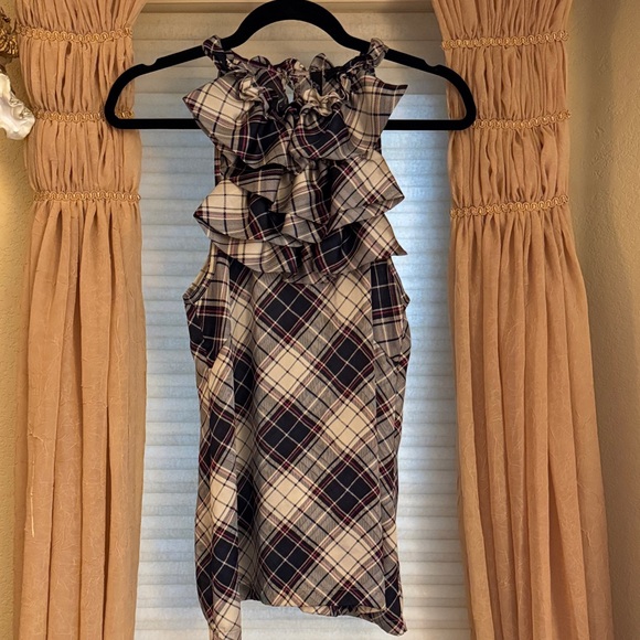 Essentials by Milano Tops - Essentials by Milano Plaid Ruffle Blouse